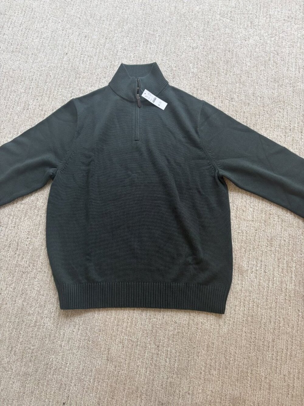 J.Crew Men's Dark Green Knit Half Zip Sweater XL NWT